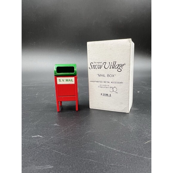 Dept 56 The Original Snow Village “Mail Box” w/ Box - Picture 1 of 6
